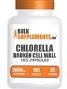 BulkSupplements.com Capsules de Chlorella - Mur de cellules brisées, Supplément de Chlorella - Supplément super-alimentaire, sans végétalien et sans gluten, 5 capsules par portion, 150 Nombre (paquet de 1)
