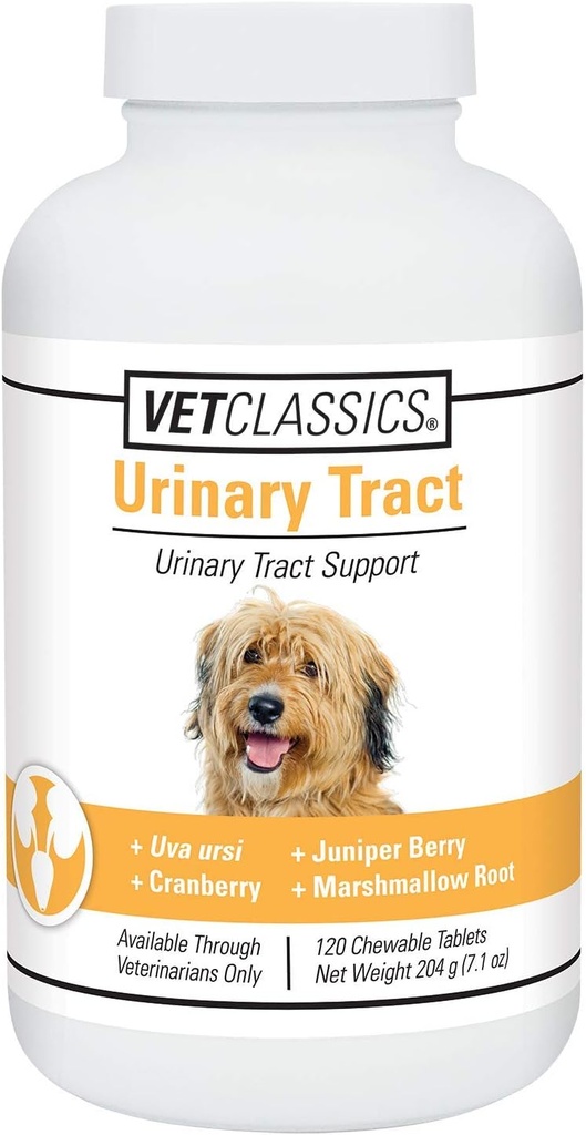 Vet Classics Urinary Tract Dog Supplément- Urinary Tract Support pour les chiens, l'incontinence des animaux- Cranberry Dog Suppléments- Comprimés à croquer 120 Ct.