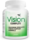 Vision Complete Natural Eye Support Formula Maximum Strength Vision Support Mix of Lutein in One Daily Vision Supplément.
