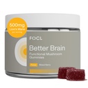 FOCL Lions Mane Mushroom Gummies - Supplément de champignons pour la fonction cérébrale, Focus, Mémoire, Énergie, Immune Boost, Stamine - Complexe Nootropique Lion's Mane, Reishi, Cordyceps - Vegan, Sans gluten, Organique