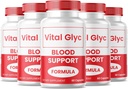 (5 Pack) Capsules Glyc Vital, Formule officielle de soutien du sang, Nettoyeur de vaisseaux sanguins, pilules d'optimisation Glyco, soutient la santé et le bien-être généraux, poudre de supplément vital (300 capsules)