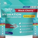 Poudre d'électrolyte Packs d'hydratation sans sucre Cerise noire HydroMATE 16 bâtons