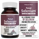 Sélénium total - 200 mcg, Sélénium végétal - Plein spectre, contient 4 formes organiques essentielles de sélénium incluant la sélénométhionine - dérivé de l'ail - 60 capsules