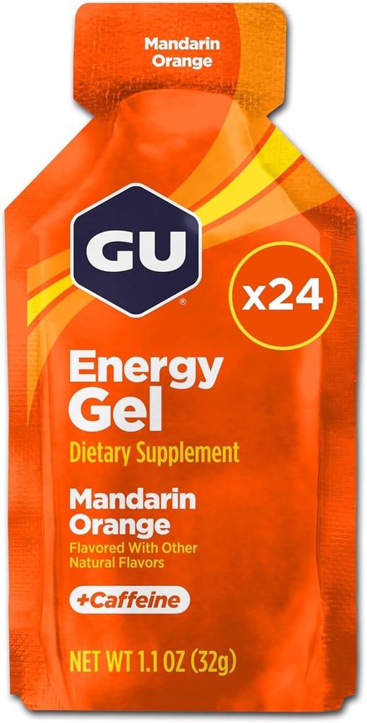 GU Energy Original Sports Nutrition Gel d'énergie, Mandarin Orange, 24 Count Box