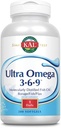 KAL Ultra Omega 3-6-9 1200mg de l'huile de poisson avec/Cold pressé lin et huile de bore.