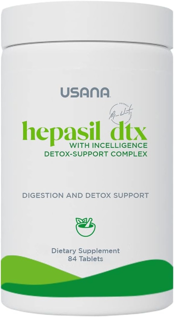 USANA - Hepasil DTX avec InCelligence - Complexe de soutien pour la santé complète, la protection, le bien-être et la vitalité - 84 comprimés (28 jours d'approvisionnement)