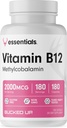 Vitamine B12 2000mcg - méthylcobalamine, Essentiels (180 portions, 180 capsules)