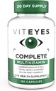 Viteyes Complete Eye & Total Corps Santé Multivitamine Supplément nutritionnel, 180 Capsules, Blanc
