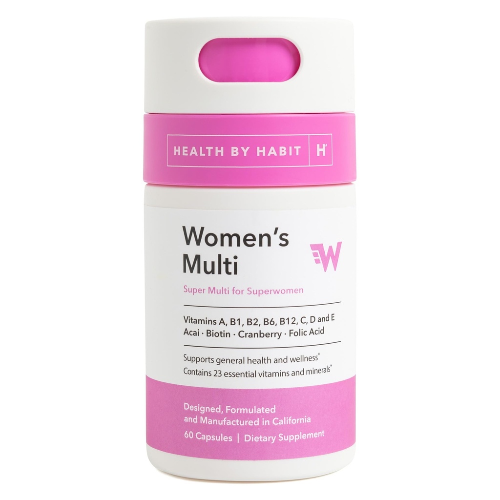 Santé par Habit Femmes Multi Supplément (60 capsules) - 23 Vitamines essentielles et minéraux, soutient la santé générale et le bien-être, non-OGM, sans sucre (1 paquet)