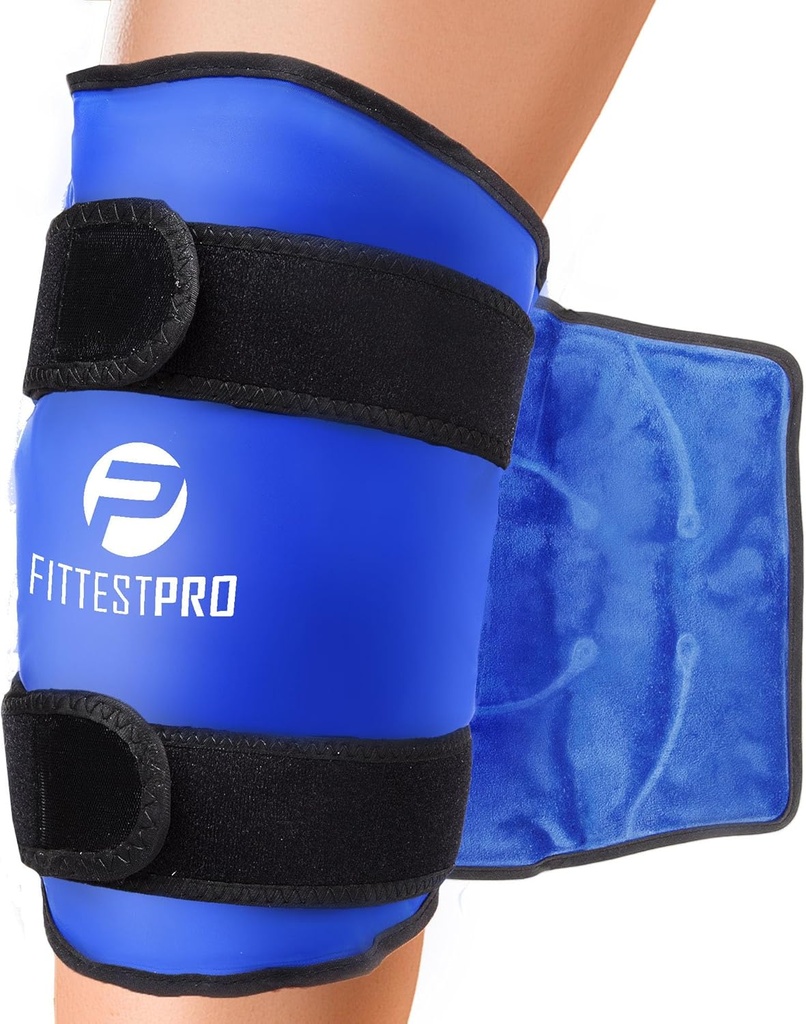 Fittest Pro Knee Ice Pack Enveloppe pour soulager la douleur, réutilisable en thérapie chaude et froide pour gonfler, récupérer et thérapie pour l'arthrite, la tear ménisque et l'ACL