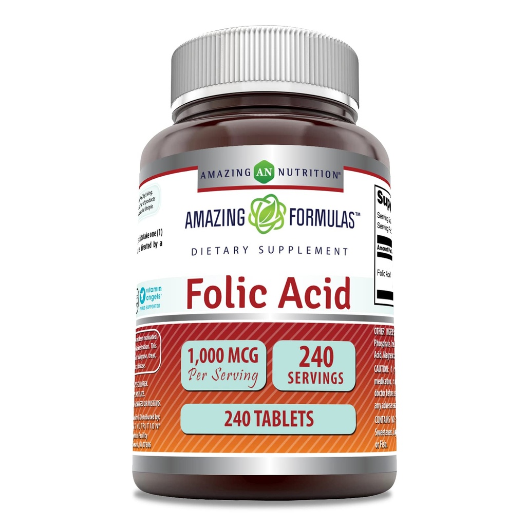 Formules étonnantes Acide folique 1000 Mcg (1 Mg)