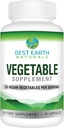 Meilleur supplément végétal Earth Naturals avec 20 mélanges de légumes - Vitamines énergétiques pour les femmes et les hommes 30 jours (30 capsules)