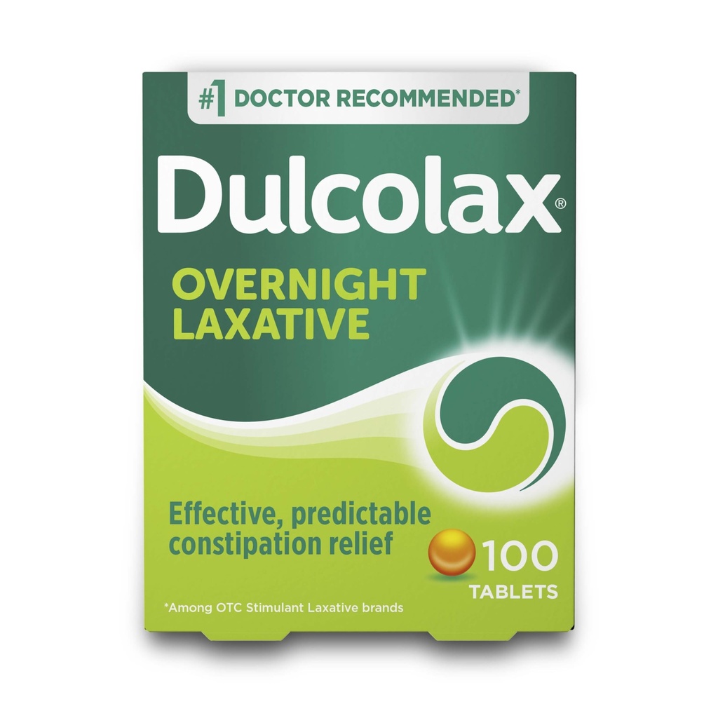 Dulcolax Stimulant Comprimés laxatifs, Prédictibles et efficaces de Constipation Relief, Straining & Bloating, Bisacodyl 5 mg, 100 Compte