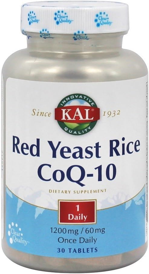 Riz de levure rouge CoQ10 une fois par jour Kal 30 onglets