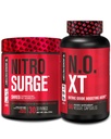 L'usine Jacked Nitrosurge Shred Thermogen Pre-Workout dans Fruit Punch & N.O. XT Nitric Oxide Booster pour hommes et femmes