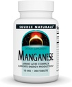 Source Naturals Manganèse, chélate d'acide amino - supporte la production d'énergie - 250 comprimés