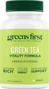 Greens First Green Tea Vitalité Formule - Enhanced with Moringa - Antioxydant-Rich for Clean Energy - Vegan & Gluten-Free - Powerful Blend for Energy & Overall Wellness (60 capsules)