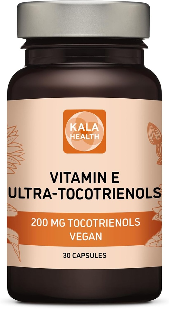 Ultra Tocotriénol 200 mg Vitamine E Vegan – Tous les 4 tocotriénols - Alpha Tocotriénol + Beta Tocotriénol + Gamma Tocotriénol + Delta Tocotriénol – Pas de tocophérols (30)