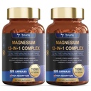 Magnésium Complexe 700mg 12 en 1 Magnésium Supplément avec Glycinat Citrate Malate Oxide Taurate Aspartate Orotate Magnésium Relaxation, Muscle,Heart Support, Vegan 120 Capsules 2PK