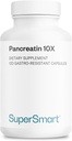 Supersmart - Pancréatine 10X 4000 par jour (Extra Strength) - Supplément d'enzymes digestives - avec protéase, lipase, Amylase, trypsine - Soutien à la digestion saine
