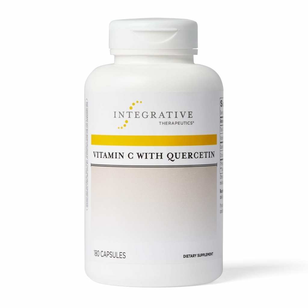 Thérapeutique intégrative Vitamine C avec Quercetine - Supplément de vitamine C pour le soutien immunitaire*- Soutient l'activité antioxydante* - Vegan, sans gluten et sans lait - 180 capsules (90 portions)