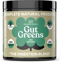 Gut Greens Superfood Powder Formula Supplement - Amazing Raw Digestive Enzyme Supplements Grass Mix, 9oz, 30 Servings