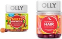 OLLY Multi + Probiotique adulte multivitamine Gummy, 1 milliard UFC, soutien digestif et immunitaire et Gummy aux cheveux célestes, soutient cheveux sains, kératine, biotine, AMLA, supplément à croquer, 30 jours