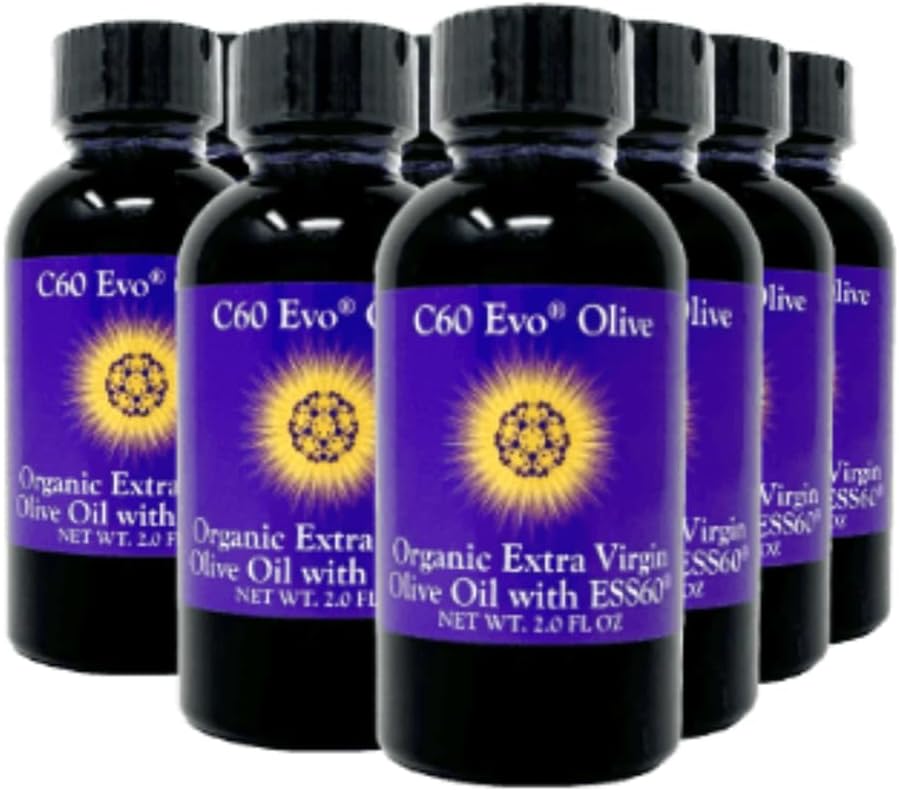 Huile comestible tout naturel, mini-boîte à huile avec C60 ESS60 pur, supplément de soutien immunitaire et joint, lot de 12, 2 oz
