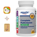 Equite Adulte 50+ Un supplément multivitamine/multiminérale complet quotidien, 125 comprimés, multivitamine complète pour les adultes de plus de 50 ans + Createandbundle Sticker