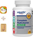 Equite Adulte 50+ Un supplément multivitamine/multiminérale complet quotidien, 125 comprimés, multivitamine complète pour les adultes de plus de 50 ans + Createandbundle Sticker