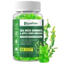 Gummies de mousse de mer - 60 Compte - Fabriqué avec de l'arôme naturel de pomme - Supplément Seamoss pour l'énergie, le soutien immunitaire - Formulé Bladderwrack & Burdock Root - Vegan, non-OGM Irish Moss Gummy