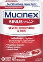 Mucinex Sinus-Max Max Strength Severe Congestion & Pain Liquid Gels, 16ct