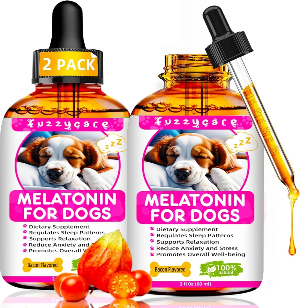 2 Pack Melatonin for Dogs, Anxiety Relief Dog Melatonin, Quiet Moments Calming Aid for Dogs Melatonin for Dogs and Cats, Dog Sleep aid, Promote Relaxation & Deep Sleep and Overall Well-Being