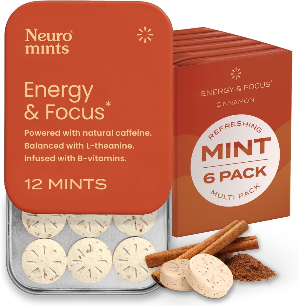 NeuroGum Energy Monnaies de caféine (72 pièces) - Sans sucre avec L-théanine + Caféine naturelle + Vitamine B12 & B6 - Nootropic Energy & Focus Supplément pour les femmes et les hommes
