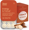 NeuroGum Energy Monnaies de caféine (72 pièces) - Sans sucre avec L-théanine + Caféine naturelle + Vitamine B12 & B6 - Nootropic Energy & Focus Supplément pour les femmes et les hommes