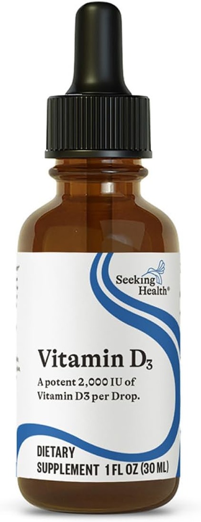 Recherche santé gouttes de vitamine D3 - Supplément de soutien du système osseux et immunitaire - Vitamine liquide D3 avec huile d'olive - 1 FL oz, 900 portions