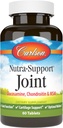 Carlson - Nutra-Support Joint, Glucosamine Chondroïtine & MSM, Fonction Jointe, Cartilage Support & Optimal Wellness, 60 comprimés