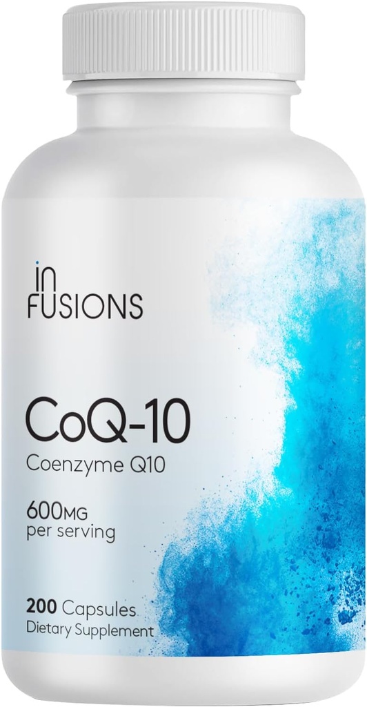 Infusions Concentration maximale Pure CoQ10 600mg 200 Capsules Haute Absorption Sans gluten Non-OGM