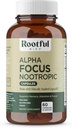 Alpha Focus Nootropic - Supplément pour stimuler la mémoire et la concentration cérébrale avec Choline, Citicoline, GPC, L-Tyrosine, Bacopa Monnieri, DMAE, Gingko Biloba, Lion's Mane, Niacinamide - 60 Capsules