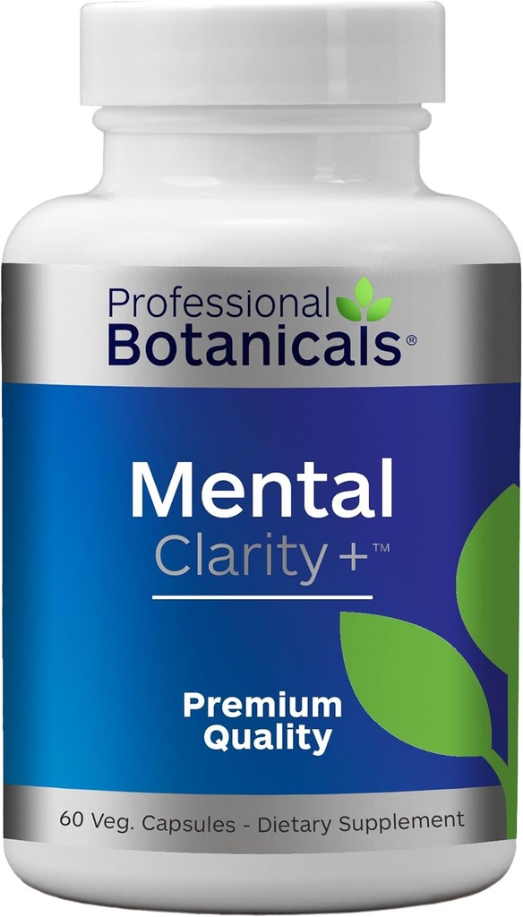 Professional Botanicals Mental Clarity, Brain Supplement for Focus, Energy, Memory & Clarity - 60 Vegetarian Capsules