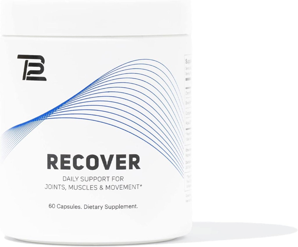 TB12 Recover - Supplément de récupération naturelle Premium avec Tart Cherry, Membrane d'oeuf, Curcumine et Boswellia pour soutenir la récupération musculaire et la mobilité articulaire