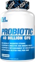 Evlution Nutrition Probiotique - 40 milliards d'UCF - Soutient la santé digestive + immunitaire - Supplément probiotique pour les hommes et les femmes - Végétarien, sans gluten et non-OGM - 30 portions - 60 capsules de légumes
