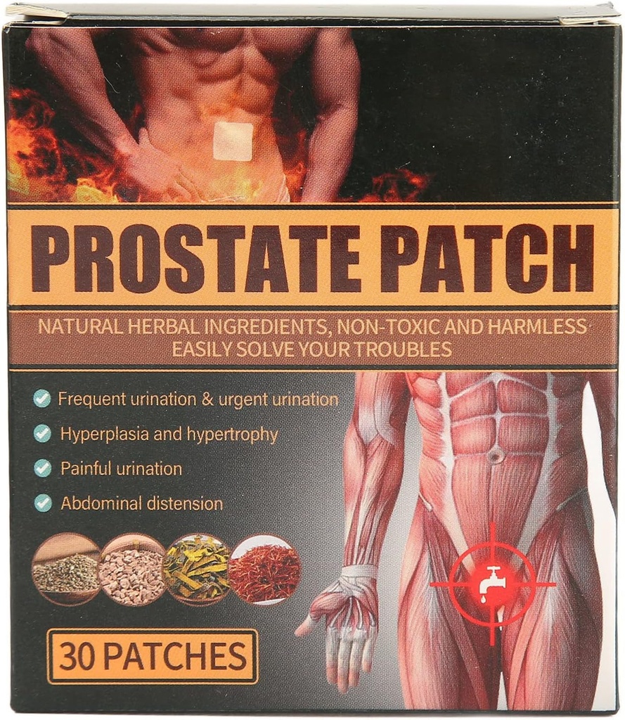 Patches de soins de la prostate, 30Pcs Décomfort Soulagement Male Prostate Health Treatment Navel Patch Bladder Patches pour la santé de la prostate Promouvoir Navel Urination