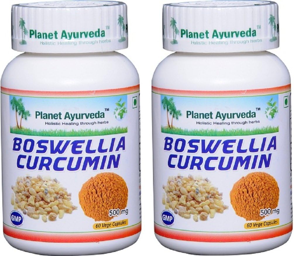 Planète Ayurveda Boswellia Curcumine, gélules de 500 mg - 2 bouteilles