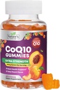 CoQ10 Gommies pour adultes 100mg - 3X Force, Absorption élevée, Supplément antioxydant pour la santé cardiaque et la production d'énergie, Ultra Coenzyme Q10 Vitamines, Coq 10 Suppléments - 60 CoQ10 Gommies