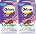 Caltrates à croquer 600 Plus D3 Plus Minéraux Supplément de vitamine D au calcium, cerise, orange et punch aux fruits - 60 Nombre (paquet de 2)