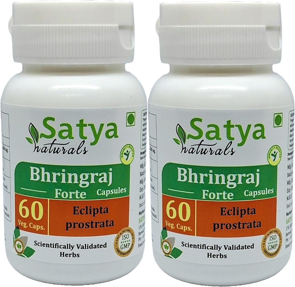 Générique Bhringraj Capsules, 500mg, 60 Compte, Extrait d'Eclipta Prostrata (Pack de 2, Capsule)