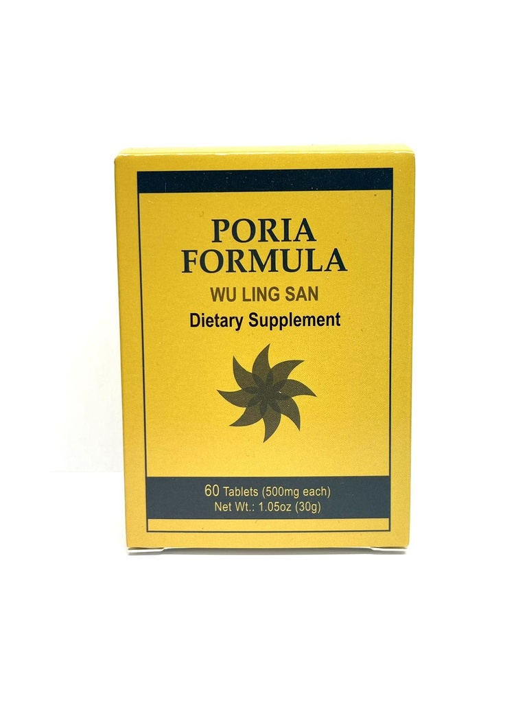 Poria Formula - Wu Ling San Herbal Supplément aide à promouvoir le système urinaire et renforce la rate 60 comprimés 500mg/chaque fabriqué aux États-Unis