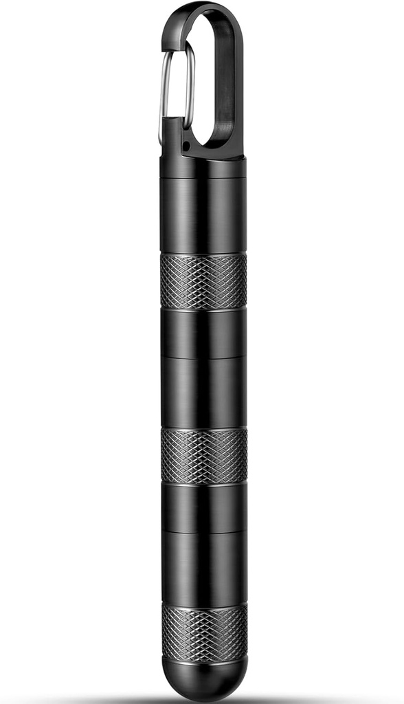 Micro Pill Holder Porte-clés Titanium Pill Case for Purse Small Pill Container Travel Black Pill Box Medicine Bouteille Organisateur pour supplément d'huile de poisson de vitamine