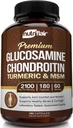 NutriFlair Glucosamine Chondroitin Turmeric MSM Boswellia, 180 Capsules - Joint Comfort Supplement - Natural & Non-GMO - Antioxidant Pills - Supports Back, Knees, Hands, Joints, Cartilage